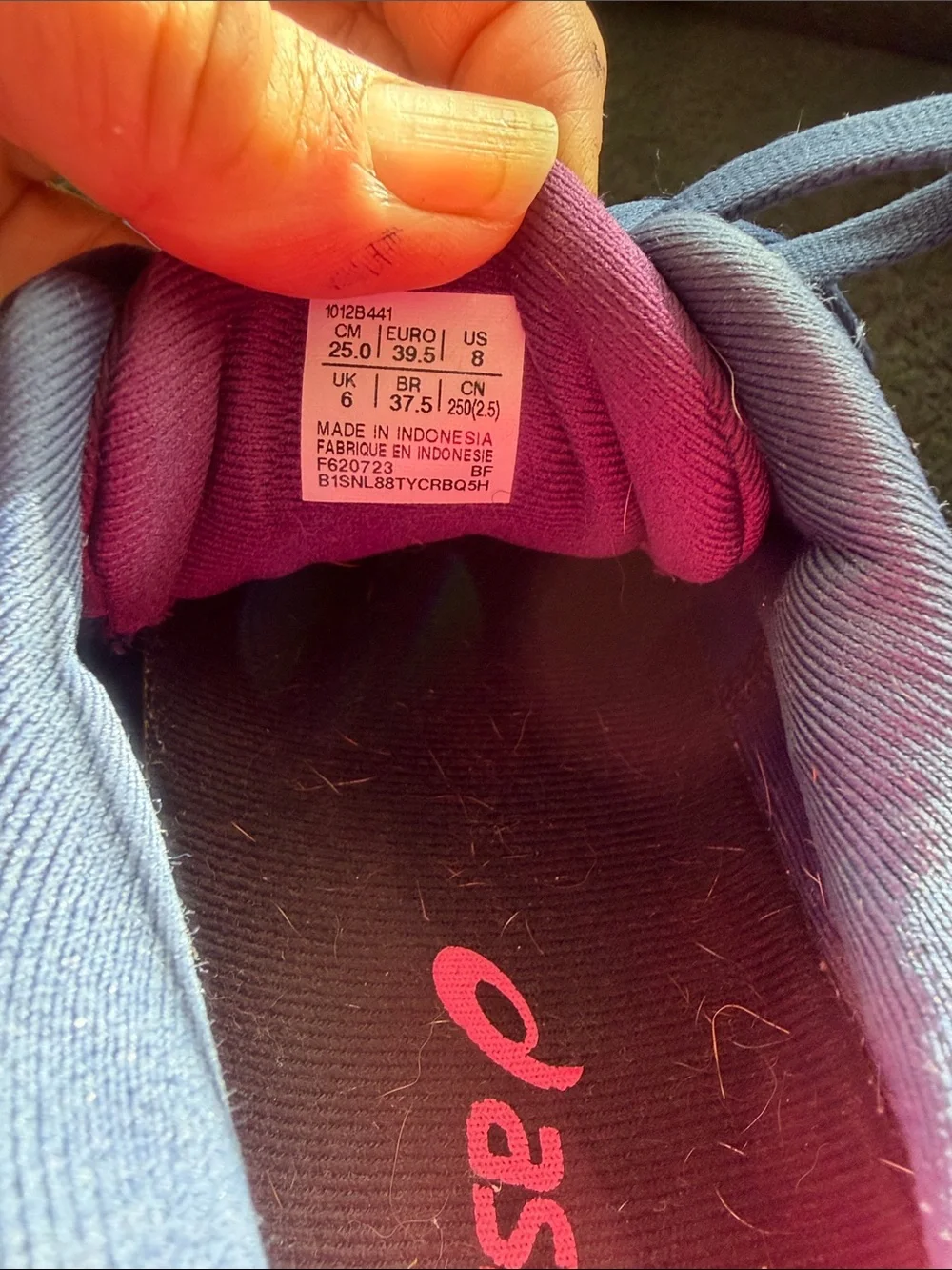 ASICS Women's Navy and Pink Running Shoes